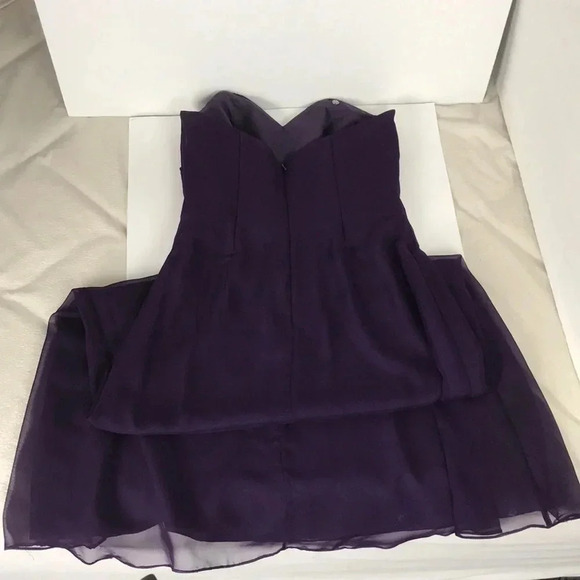 Purple eggplant strapless long bridesmaid dress 14 - Picture 8 of 17